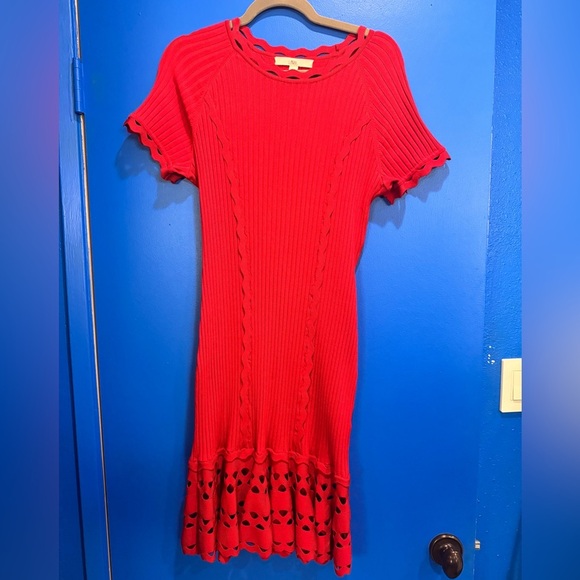 Jonathan Simkhai Vibrant Red Midi Dress - Picture 3 of 14
